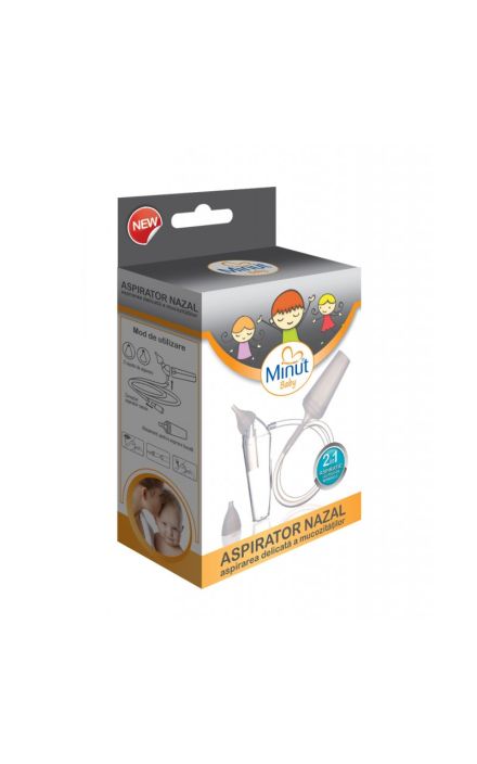 Aspirator nazal Minut Baby, 2 varfuri de silicon, aspiratie 2 in 1 