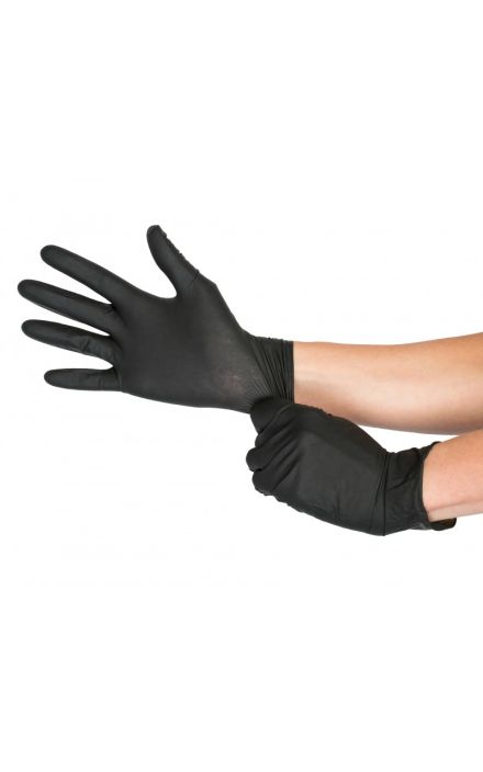 Manusi examinare nitril, nepudrate, Minut, marimi S, M, L, XL, negre 