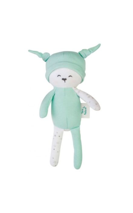 Papusa Textila din Bumbac Organic Verde Verde