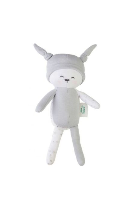 Papusa Textila din Bumbac Organic Gri Gri