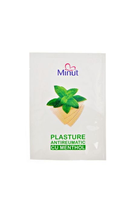 Plasturi antireumatici menthol Minut 6 X 10 cm, 24 buc 