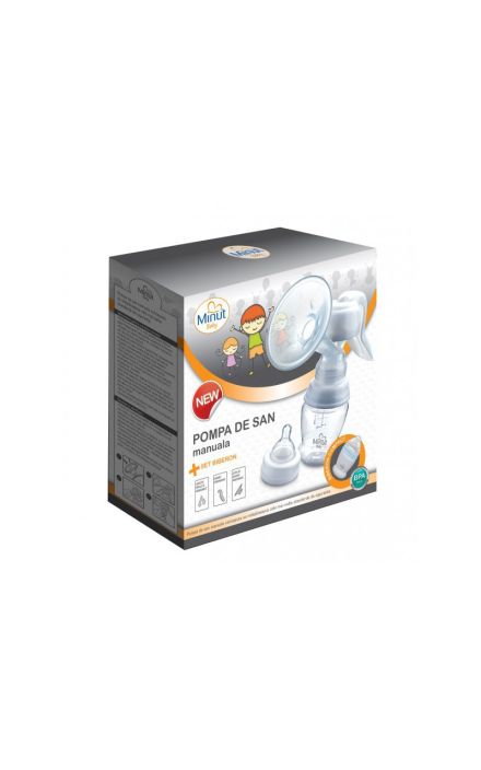 Pompa san Minut Baby manuala cu biberon si tetina, fara BPA 