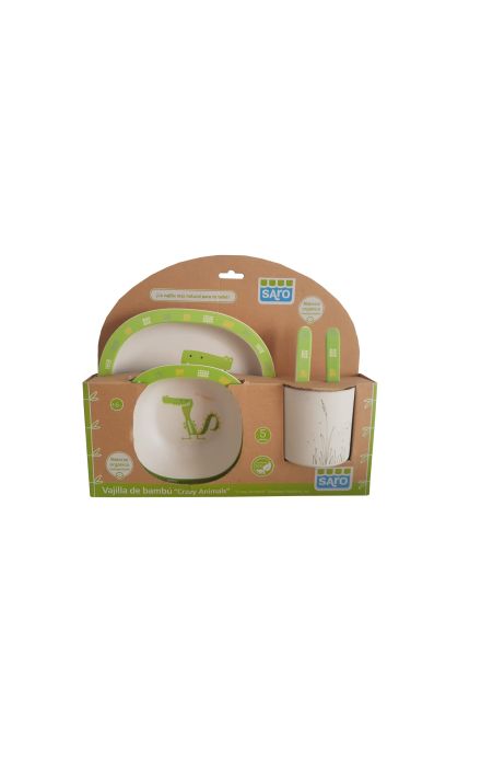 Set Alimentatie Crazy Animals Crocodil 5 piese Verde
