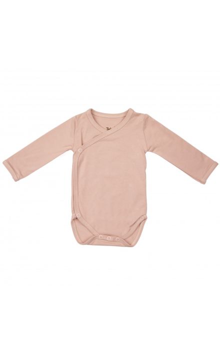 Body cu Maneca Lunga, din Bambus Misty Rose 50-56 Roz