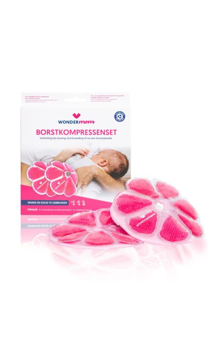 Comprese calmante 3 in 1 pentru sani cald - rece WonderMom 2 buc Rosu