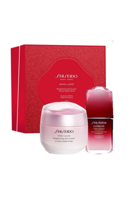 Pahet Shiseido White Lucency Duo Daily: Gel crema Brightening, 15 ml + Ser pentru piele Ultimune Power Infusing Concentrate, 10 ml 