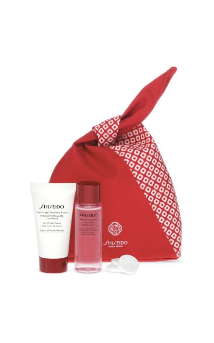 Shiseido Cleanse & Balance Travel Kit: Clarifying Cleansing Foam Internal Power Resist For All Skin Types 30 Ml + Treatment Softener For Normal And Combination To Oily Skin 30 Ml 
