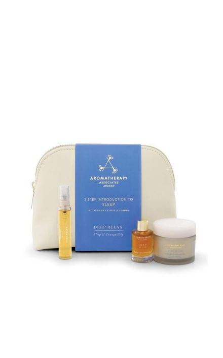 Aromatherapy Associates 3 Step Introduction To Sleep: Deep Relax Sleep Mist 10 Ml + Deep Relax Bath & Shower Oil 9 Ml + Sleep Well Body Butter 50 Ml 