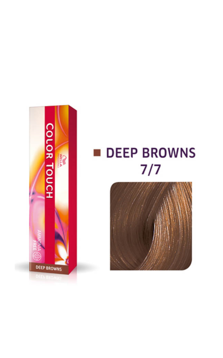 Vopsea semipermanenta Wella Professionals Color Touch 7/7, Blond Mediu Castaniu, 60ml 