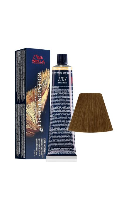 Vopsea permanenta Wella Professionals Koleston Perfect 7/07, Blond Mediu Natural Castaniu, 60ml 