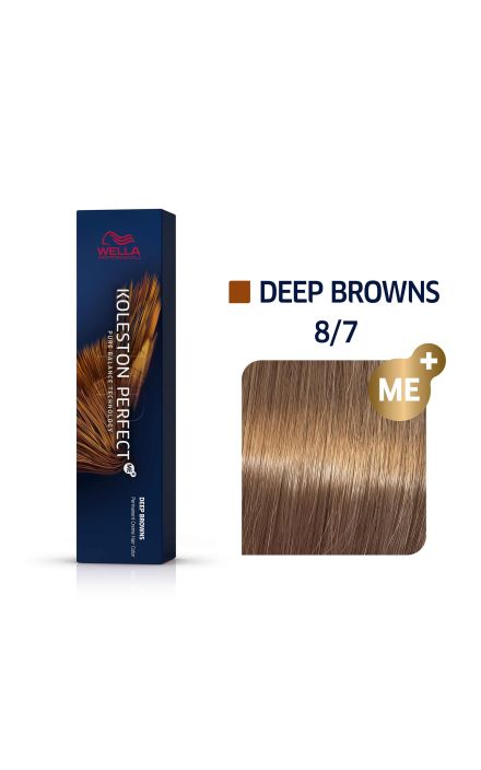 Vopsea permanenta Wella Professionals Koleston Perfect 8/7, Blond Deschis Castaniu, 60ml 