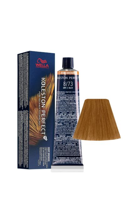 Vopsea profesionala Wella Professionals Koleston Perfect 8/73, Blond Deschis Castaniu Auriu , 60 ml 