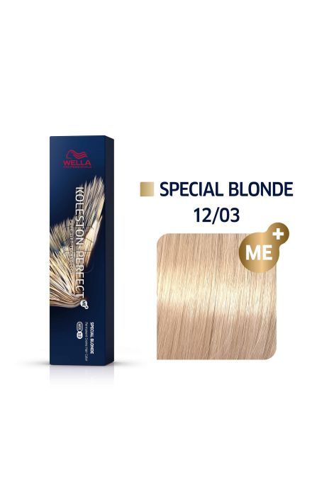 Vopsea permanenta Wella Professionals Koleston Perfect 12/03, Blond Special Natural Auriu, 60ml 