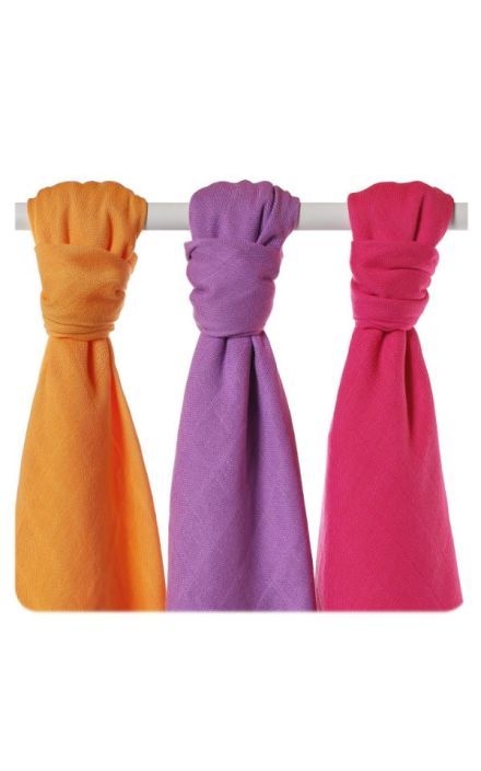 Set 3 museline din bambus 70x70cm Red Sky Mix 