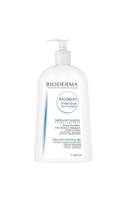 Bioderma, Atoderm Intensive, Ultra-linistitor, Gel de dus, pentru fata si corp, pentru piele sensibila foarte uscata pana la atopica, 500 ml 