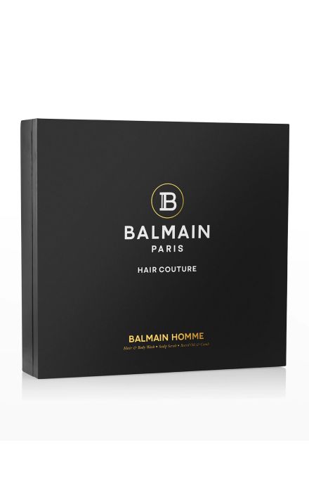 Set Balmain Professionnel Barbati – Ulei de Barba, Definire si Textura, Dimethicone, 30 ml + 2-In-1 Sampon si Gel de Dus, Glycerin, 200 ml + Scrub pentru Scalp, 100 g 
