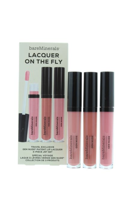 Set 3 rujuri Lacquer On The Fly BareMinerals: Gen Nude, Liquid Lipstick, Cant Even, 3.7 ml + Gen Nude, Liquid Lipstick, Dahling, 3.7 ml + Gen Nude, Liquid Lipstick, Major, 3.7 ml 