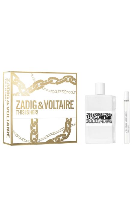 Set Zadig & Voltaire, This Is Her, Apa de Parfum pentru Femei, 100 ml + This Is Her, Apa de Parfum pentru Femei, 10 ml 