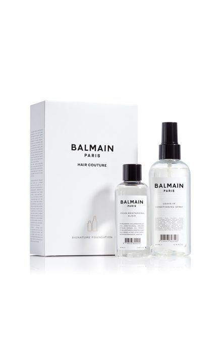 Signature Foundation Set Balmain Professionnel, Balsam Hranitor de Par, Leave-In, 200 ml + Elixir Hranitor cu Ulei de Argan, pentru Hidratare, 100 ml 