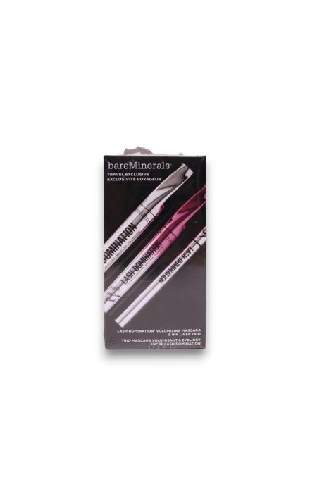Set calatorie Exclusive BareMinerals: Lash Domination, Volumizing, Mascara, Intense Black, 8.5 ml + Lash Domination, Volumizing, Mascara, Black, 8.5 ml + Lash Domination, Gel Pencil Eyeliner, Black, 0.6 ml 