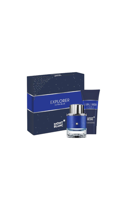 Set Montblanc: Explorer Ultra Blue, Apa De Parfum pentru Barbati, 60 ml + Explorer Ultra Blue, Citrus Aromatic, Cleanser, Shower Gel, 100 ml 