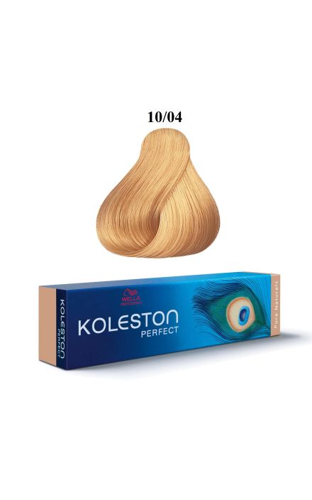 Vopsea de par permanenta Wella Professionals, Koleston Perfect, 10/04 Blond foarte deschis, Roscat natural, 60 ml 