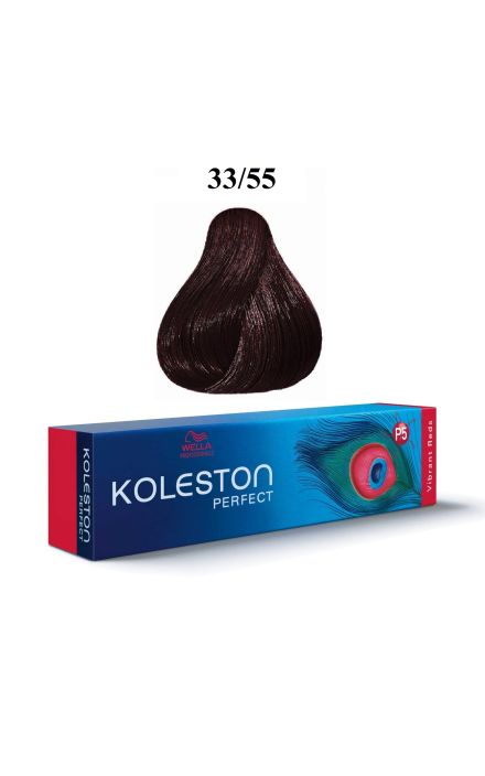 Vopsea de par permanenta, Wella Professionals, Koleston Perfect, 33/55 Castaniu inchis Mahon intens, 60 ml 
