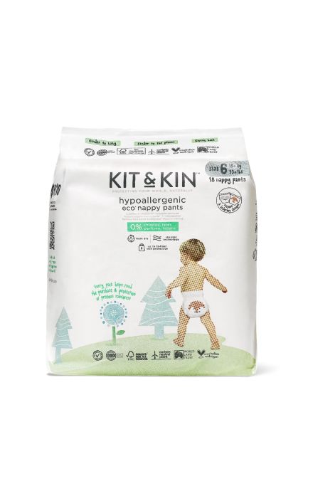 Scutece Hipoalergenice Eco Kit&Kin Chilotel XL6, Marimea 6, 15 kg+, 18 buc 