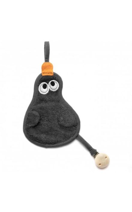 Textil din bambus pentru dentitie cu agatatoare suzeta din lemn Para Graphit Graphite