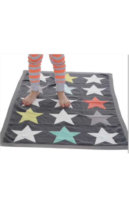 Paturica Tricotata din Bumbac Superstar Gri