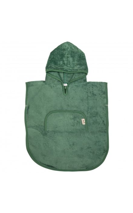 Poncho Copii din Bambus cu Anchior si Capsa Aspen Green Verde