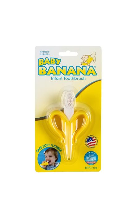 Baby Banana Original - Periuta de dinti din silicon Alb