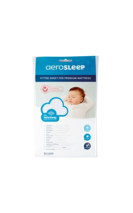 Cearsaf pentru saltea Aerosleep Premium 60 x 120 Alb