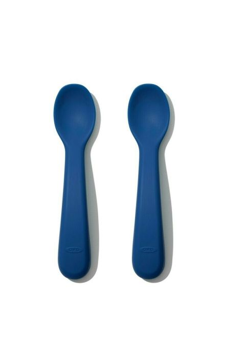 Set 2 Lingurite din Silicon Navy Bleumarin
