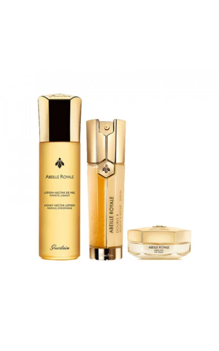 Set Trilogie Guerlain Abeille Royalle: Nectar Lotion 150 Ml + Eye Cream Minimizer 15 Ml + Double Expert Cream 50 Ml