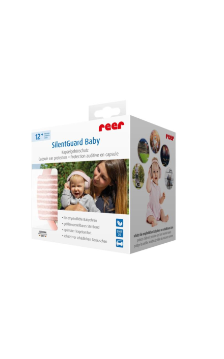 Casti antifonice pentru bebelusi, ofera protectie auditiva, SNR 25, roz, 12+ luni, Reer SilentGuard Baby Girl 53074 Roz