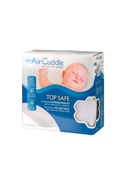 Salteluta pentru landou, cu protectie impermeabila antitranspiratie 3D inclusa 30x70cm, AirCuddle PRAMMY SAFE COMBO Alb