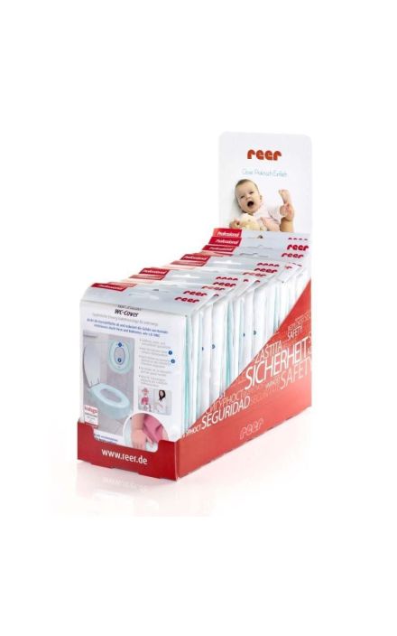 Set 3 protectii igienice de unica folosinta pentru toaleta, pentru copii de la 2 ani si adulti, Reer 4812 Alb