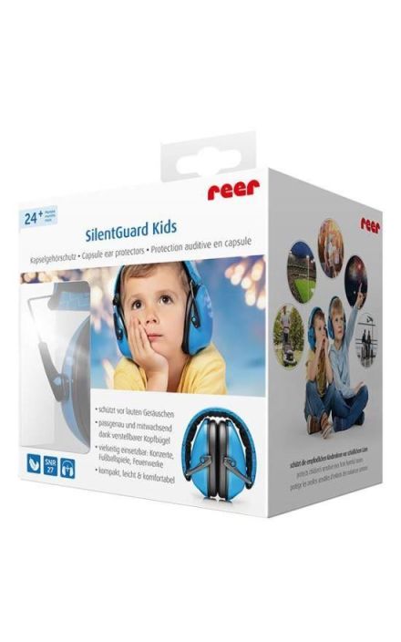 Casti antifonice pentru copii, ofera protectie auditiva, SNR 27, albastre, 24+ luni, Reer SilentGuard Kids Boy 53083 Albastru