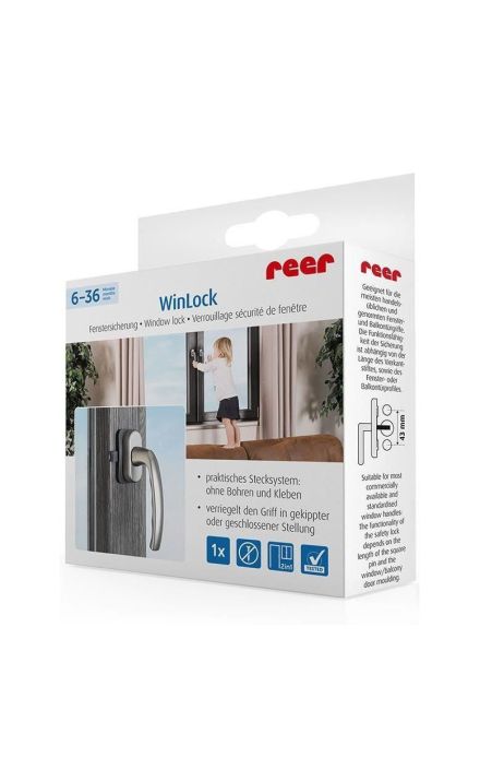 Siguranta pentru usi de balcon si ferestre, fara gaurire sau lipire, gri antracit, Reer WinLock 70021 Gri