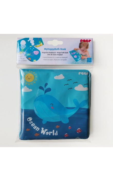 Carticica de baie plutitoare, 8 pagini colorate care isi schimba culoarea in contact cu apa, MyHappyBath Book, Reer 76012 
