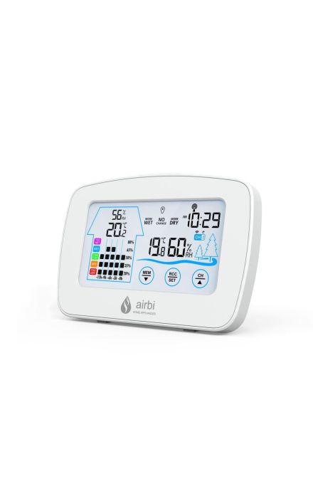 Set Termometru si higrometru digital cu transmitator wireless extern Airbi CONTROL BI1020 Alb
