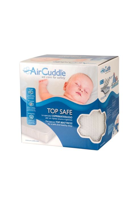 Protectie impermeabila antitranspiratie 3D pentru saltea 60x120 cm, AirCuddle TOP SAFE TS-120 Alb