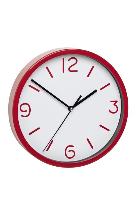 Ceas analog silentios de perete, cu capac din sticla, cifre mari, rosu, TFA 60.3033.05 Rosu