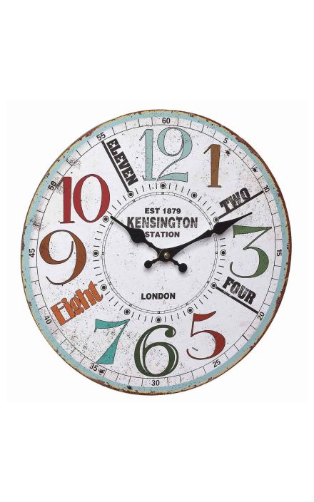 Ceas analog de perete din MDF, design VINTAGE, Kensington, TFA 60.3045.11 Multicolor