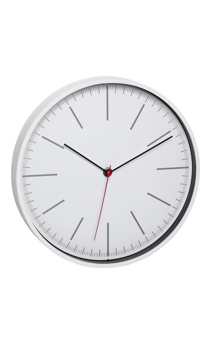 Ceas analog de perete, fara cifre, cu capac din sticla, alb, TFA 60.3049.02 Alb