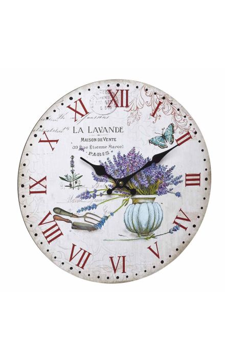 Ceas analog de perete din MDF, design VINTAGE, La Lavande, TFA 60.3045.14 Multicolor