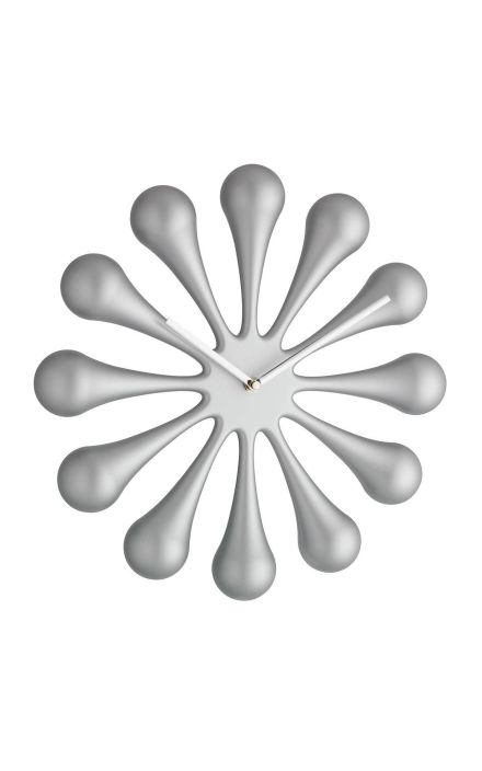 Ceas de perete analog, creat de designer, model ASTRO, argintiu metalic mat, TFA 60.3008 Argintiu