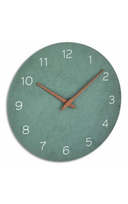 Ceas silentios de precizie din lemn, analog, de perete, design minimalist, verde, TFA 60.3054.04 Verde
