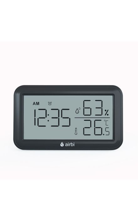 Termometru si higrometru digital de camera, ceas cu alarma, memorie, suport expandabil, negru, AirBi LINE BI1052 